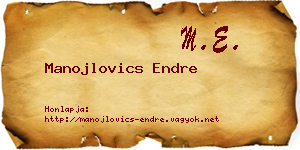 Manojlovics Endre névjegykártya